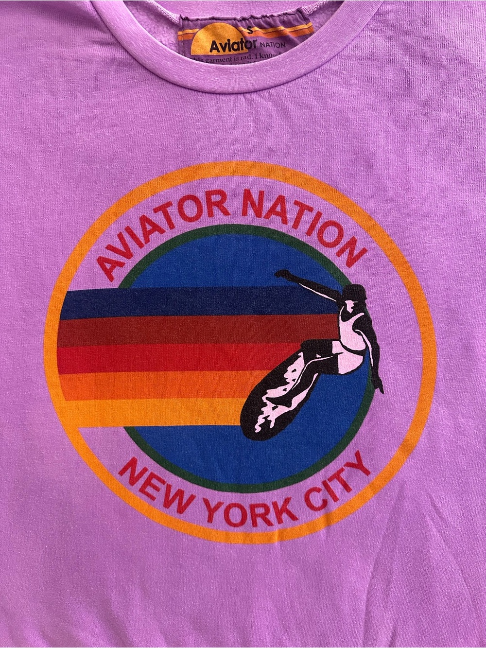 NYC Surf Logo Relaxed Crew Neon Purple